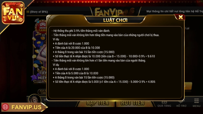 Cần nắm luật chơi game bài Fanvip