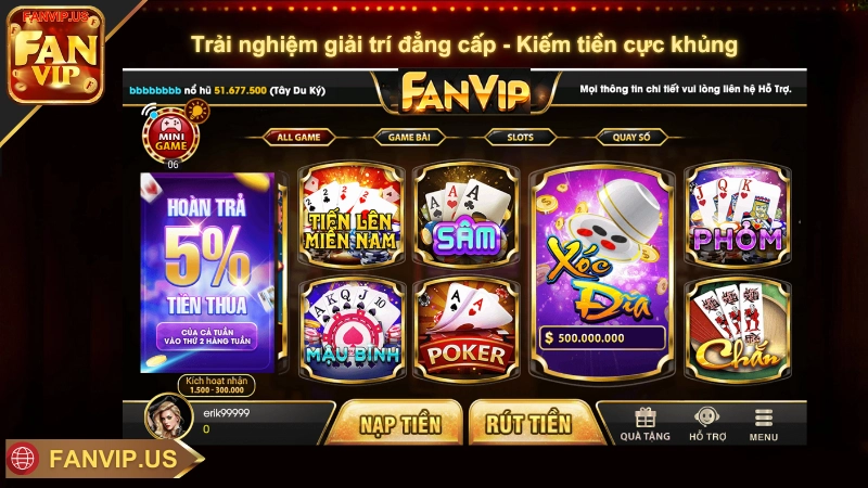 giới thiệu fanvip cổng game quốc tế uy tín top 1