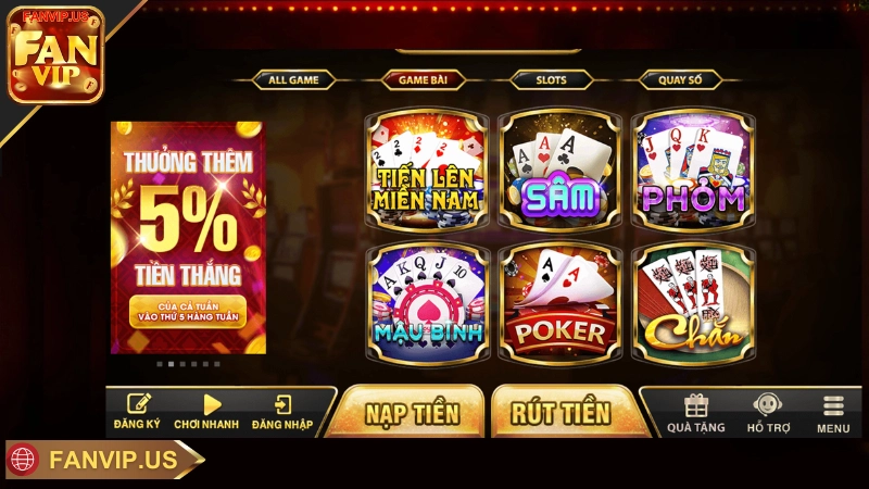 kho game bài fanvip đa dạng