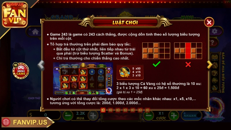 luật chơi slot game kho báu tứ linh fanvip